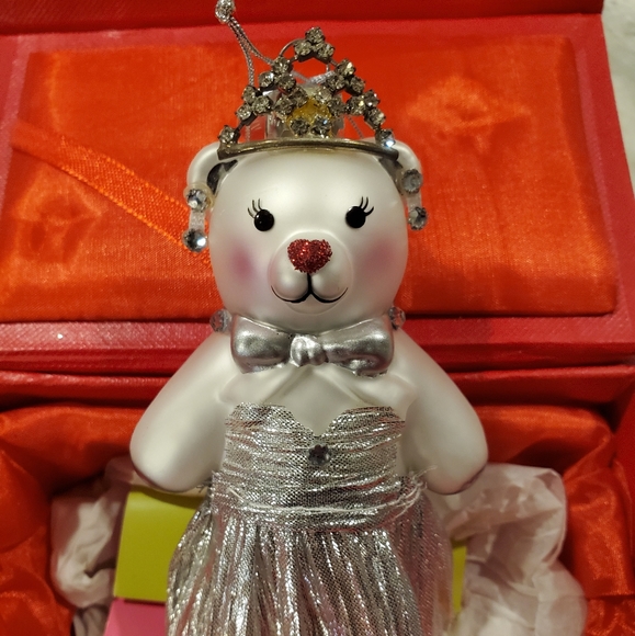 Teddy Bear Blown glass Ornament - Picture 2 of 6